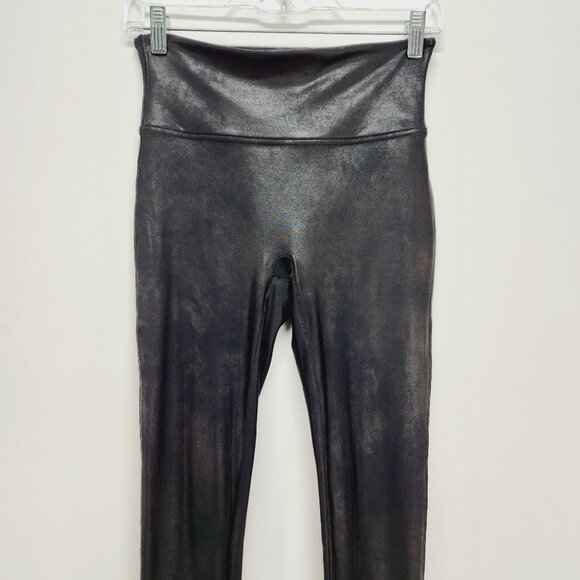 Spanx Faux Leather Leggings High Rise Compression Black Full Length Size M - Picture 6 of 10